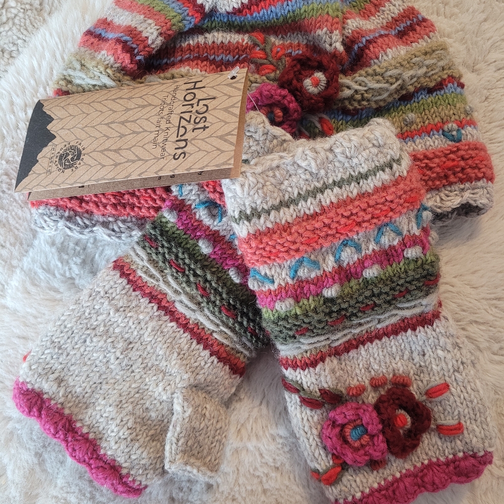 NWT Sundance Multicolor Knit Fingerless Mittens. Rare to find new